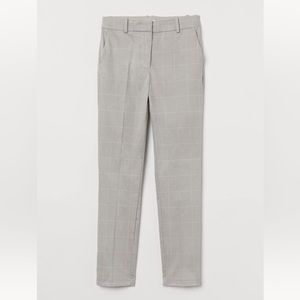 Beige & White Plaid Slacks